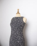 Y2K  Ann Taylor sleeveless silk bias black dress with speckle print.