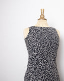 Y2K  Ann Taylor sleeveless silk bias black dress with speckle print.