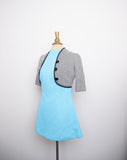 1960-70’s Turquoise sleeveless high neck Mini tunic top or mini dress