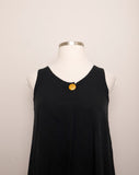 Y2K Black cotton sleeveless shift dress tent dress with pockets