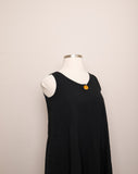 Y2K Black cotton sleeveless shift dress tent dress with pockets