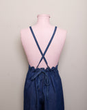 1980-1990's Denim Jumpsuit with adjustable button straps with a front pocket