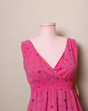 Y2K Hot Pink floral sleeveless high low maxi dress