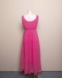 Y2K Hot Pink floral sleeveless high low maxi dress