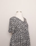 1990's Black & White dainty floral baby doll dress