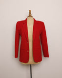 1990's Red wool blazer with rainbow thread