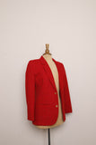 1990's Red wool blazer with rainbow thread