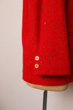 1990's Red wool blazer with rainbow thread