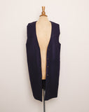 1990's Navy Blue wool long vest jacket