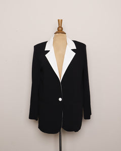 1990's Black blazer with white collar