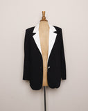 1990's Black blazer with white collar