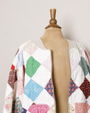 1980/1990's White quilted patchwork bomber jacket