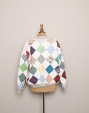 1980/1990's White quilted patchwork bomber jacket