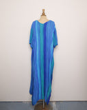 Blue & Green Ombre Caftan Maxi Dress