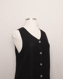 1990's Black Linen jumper dress