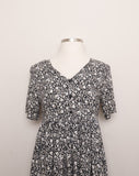 1990's Black & White dainty floral baby doll dress