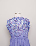 1970's Periwinkle floral sheer plus size dress