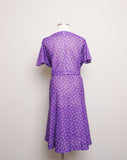 1980's Purple sheer Plus Size Dress with small triangle print