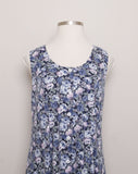 1990's Violet blue floral Plus size button down dress