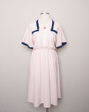 1990's Powder Pink with Navy Blue plus size dress