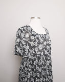 1990's Sheer Black and White Plus size baby doll dress