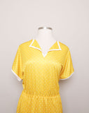 1980's Yellow polka dot Plus Size dress