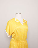 1980's Yellow polka dot Plus Size dress