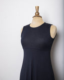 1990's Black silk sleeveless maxi dress