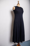 1990's Black silk sleeveless maxi dress