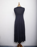 1990's Black silk sleeveless maxi dress