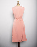 1990's Melon sleeveless button-down dress with back tie and 2 front slits