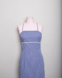 1990's Blue & white gingham spaghetti strap dress