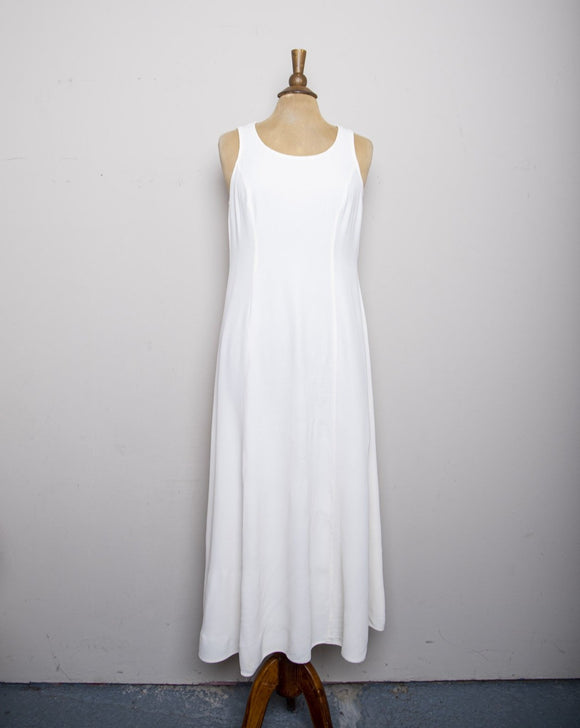 1990's Ivory sleeveless maxi dress