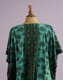 Green batik caftan maxi dress