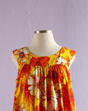 1970's Orange & Yellow Hawaiian floral tent dress