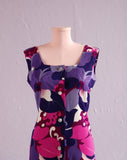 1970's Purple & Pink Hawaiian floral tiki dress