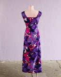 1970's Purple & Pink Hawaiian floral tiki dress