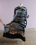 Neiman Marcus Grey & Black Tiger Caftan