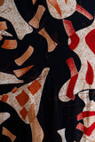 Black & Brown abstract empire waist maxi dress