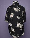 1990's Black and White floral shirt