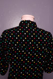 1990's Black rainbow polka dot button up