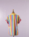1980's/1990's Rainbow striped button down shirt
