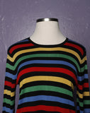 1990's primary color striped long sleeve