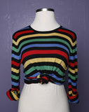 1990's primary color striped long sleeve